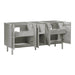 Blakely 72 Double Sink Bathroom Vanity Gray Oak Cabinet Only Open Drawer