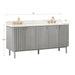 Blakely 72 Double Sink Bathroom Vanity Gray Oak in Calacatta Quartz Corner View