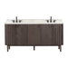 Blakely 72 inch Double Sink Bathroom Vanity Brown Oak in Calacatta Quartz Front View