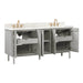 Blakely 72 inch Double Sink Bathroom Vanity Gray Oak in Calacatta Quartz Corner View