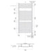 Blenheim 17.5" x 37" Towel Warmer Technical Drawing