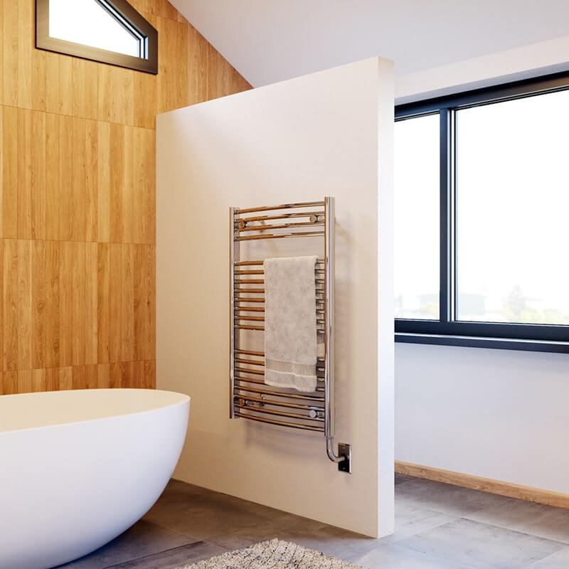 Blenheim 17.5 x 51 Inch Towel Warmer Corner View Lifestyle