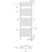 Blenheim 17.5" x 51" Towel Warmer Hardwired Technical Drawing