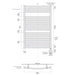 Blenheim 23.5" x 37" Towel Warmer Technical Drawing Hardwired