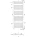 Blenheim 23.5 x 64.5 Inch Towel Warmer Technical Drawings Hardwired