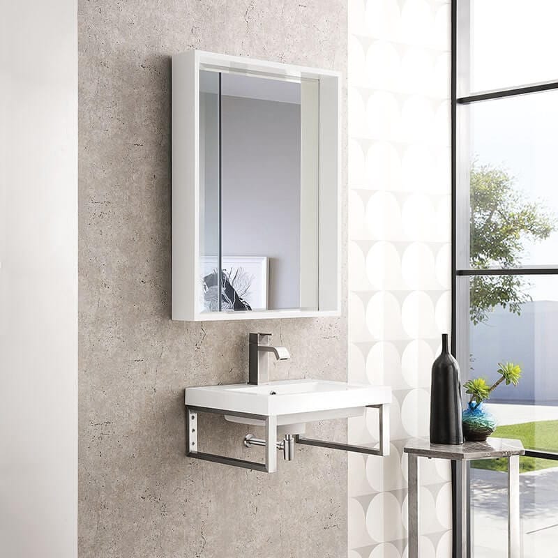 Boston 20 Inches Single Vanity Brushed Nickel Side View