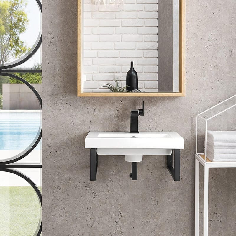 Boston 20 Inches Single Vanity Matte Black Front View
