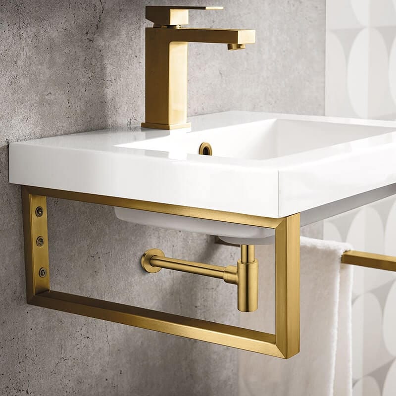 Boston 20" Single Vanity Radiant Gold White Glossy Composite Stone Top