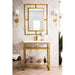 Boston 31.5 Inch Single Console Vanity in Radiant Gold With White Glossy Composite Stone Top Front View