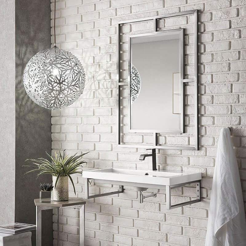 Boston 31.5 Inches Single Vanity Brushed Nickel Side View