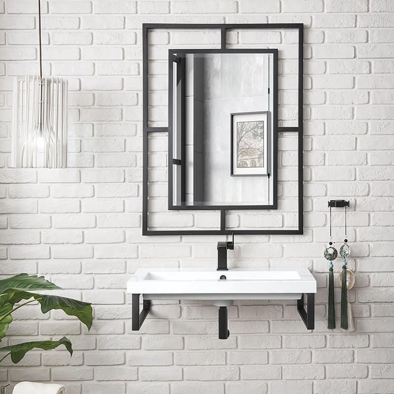 Boston 31.5 Inches Single Vanity Matte Black Front View