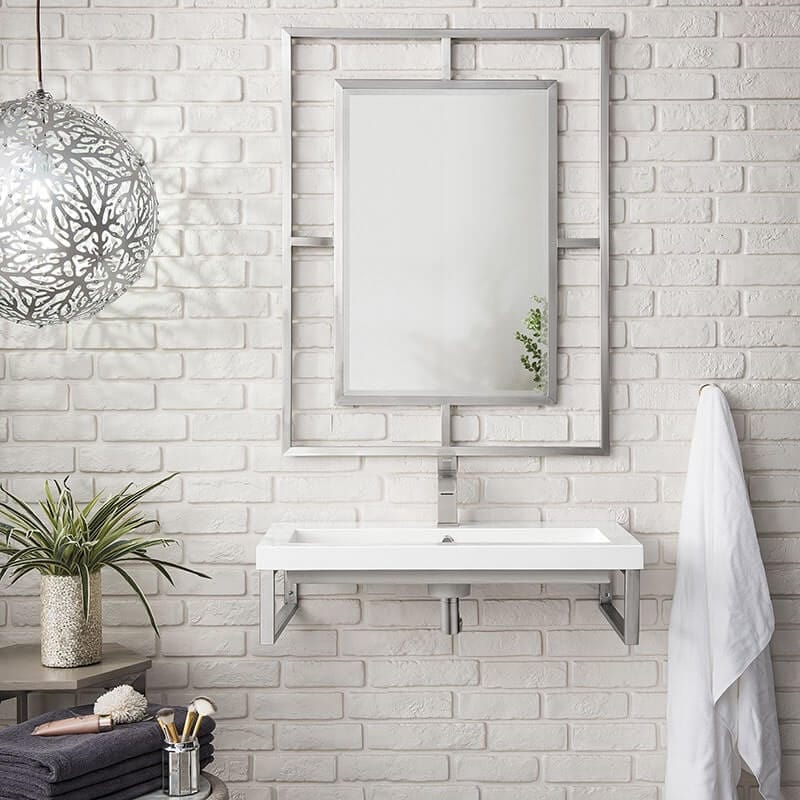 Boston 31.5" Single Vanity Brushed Nickel Front View