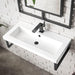 Boston 31.5 Single Vanity Matte Black White Glossy Composite Stone Top