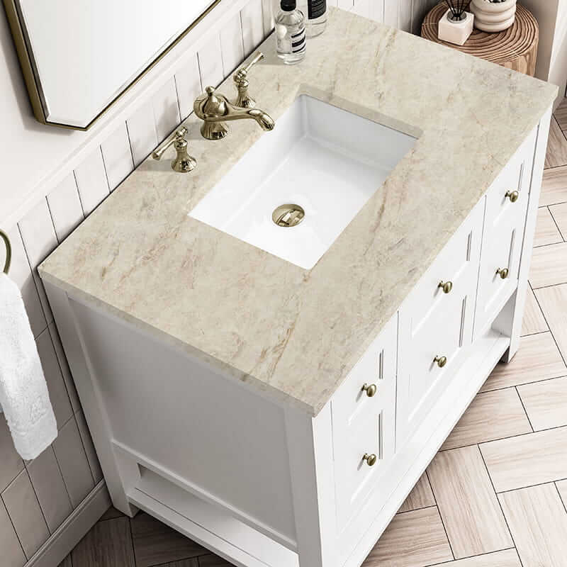 Breckenridge 36" Single Vanity in Bright White With Tajnar Eclos Top
