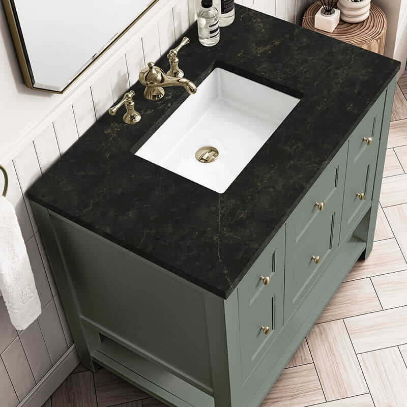 Breckenridge 36" Single Vanity in Smokey Celadon With Phantome Eclos Top