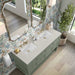 Breckenridge 60 Inch Double Vanity in Smokey Celadon With Siberian Silestone Top