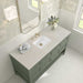 Breckenridge 60 Inch Single Vanity in Smokey Celadon With Siberian Silestone Top