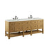 Breckenridge 84" Double Vanity Light Natural Oak in White Zeus Silestone Top Side View