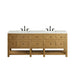 Breckenridge 84 Inch Double Vanity Light Natural Oak in White Zeus Silestone Top Front View