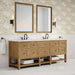 Breckenridge 84 Inch Double Vanity Light Natural Oak in White Zeus Silestone Top Side View
