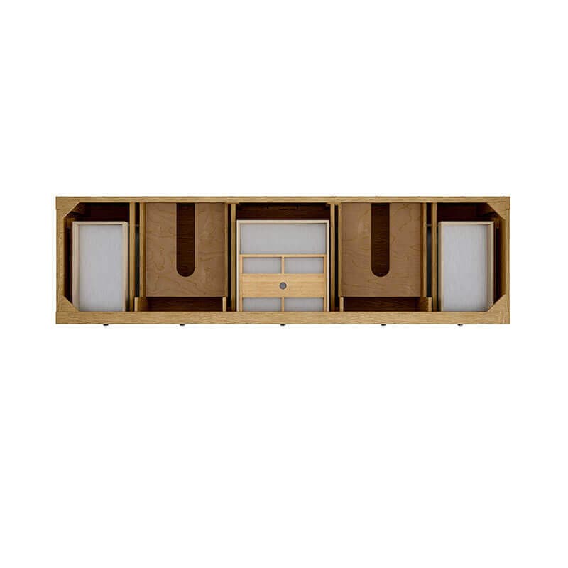 Breckenridge 84 Inch Double Vanity Light Natural Oak Top View