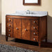Brentwood 49 inch Single Sink Bathroom Vanity New Walnut in Carrara White Marble Corner View