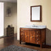 Brentwood 49 Single Sink Bathroom Vanity New Walnut in Carrara White Marble Corner View