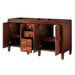 Brentwood 61 Double Sink Bathroom Vanity New Walnut Cabinet Only Open Drawer