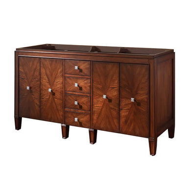 Brentwood 61 inch Double Sink Bathroom Vanity New Walnut Cabinet Only Corner View