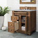 Bristol 30 Inch Single Vanity Saddle Brown With Arctic Fall Solid Surface Top