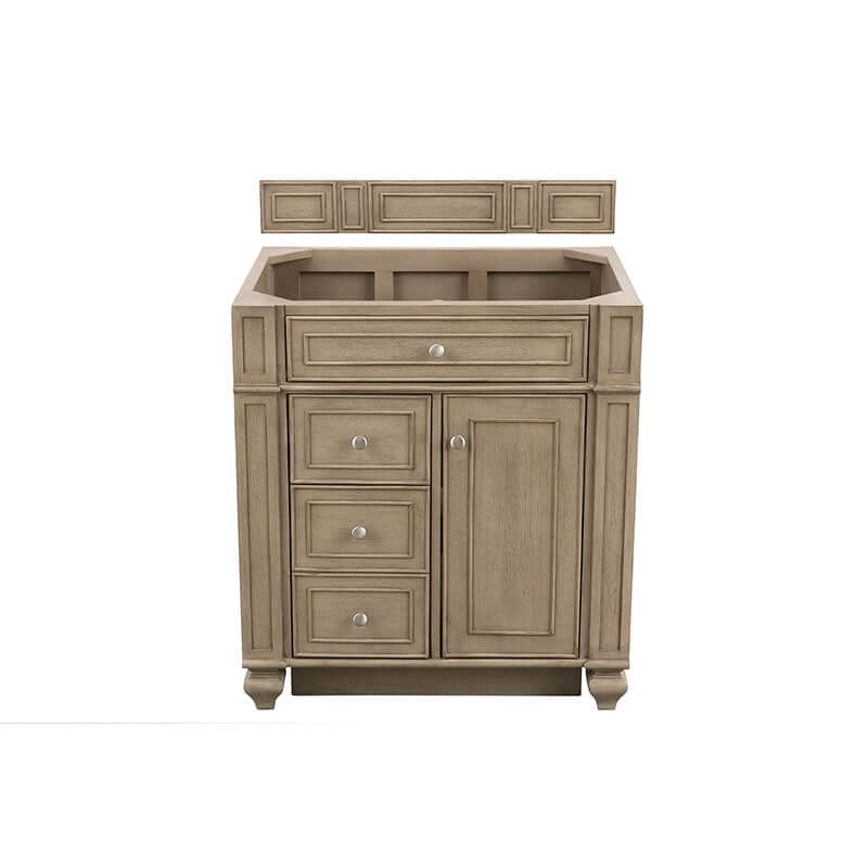 Bristol 30 Inch Single Vanity Whitewashed Walnut Cabinet Only