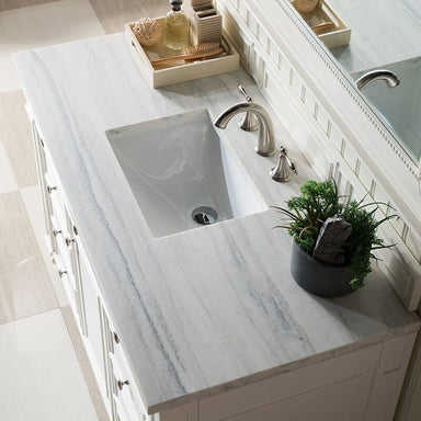 Bristol 48 Inch Single Vanity Bright White With Arctic Fall Solid Surface Top