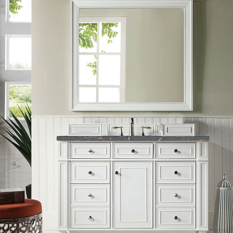 Bristol 48" Single Vanity Bright White Front View