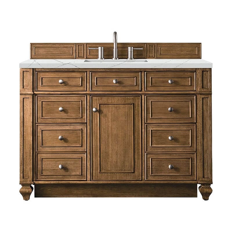 Bristol 48" Single Vanity Saddle Brown With Ethereal Noctis Silestone Top