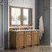 Bristol 60" Double Vanity Saddle Brown With Carrara Marble Top