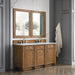 Bristol 60" Double Vanity Saddle Brown With Eternal Jasmine Pearl Silestone Top
