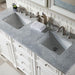 Bristol 60 Inch Double Bright White With Carrara Marble Top