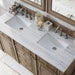 Bristol 60 Inch Double Vanity Whitewashed Walnut With Arctic Fall Solid Surface Top