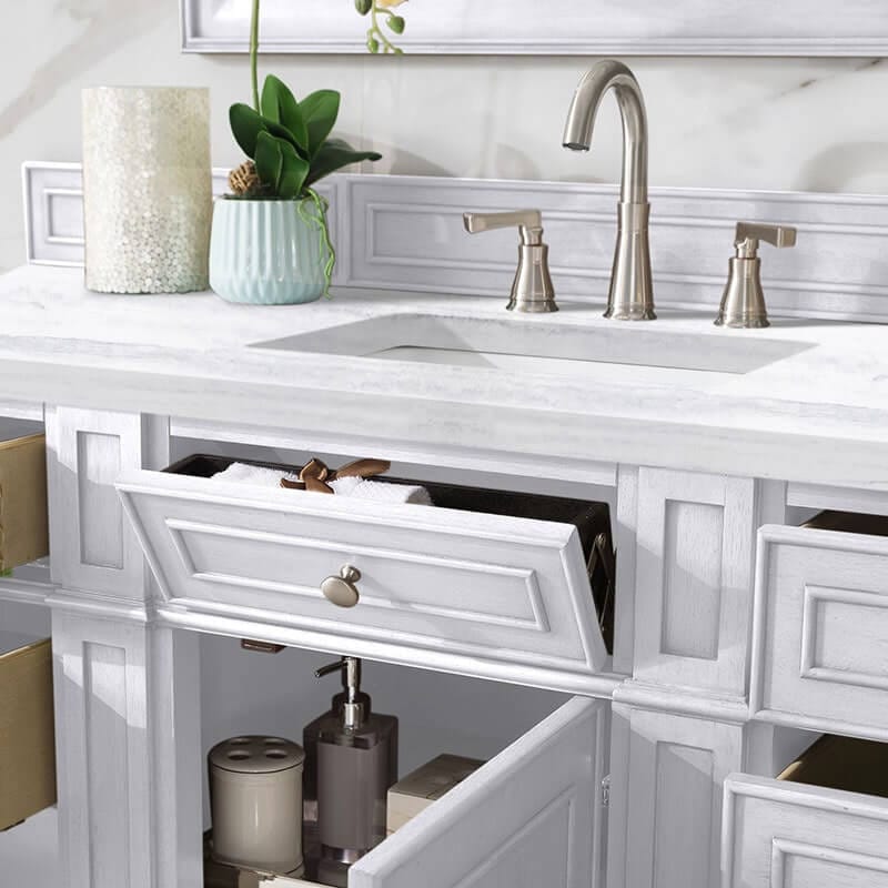 Bristol 60 Inch Single Vanity Bright White With Soft Close Door Hinges