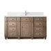 Bristol 60 Inch Single Vanity Whitewashed Walnut With Single Hole Faucet White Zeus Silestone Top Backsplash