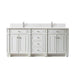 Bristol 72" Double Vanity Bright White With Single Hole Faucet White Zeus Silestone Top Backsplash