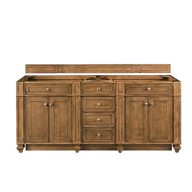 Bristol 72" Double Vanity Saddle Brown Cabinet Only