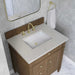 Brittany 30 Inch Single Vanity in Pecan With Siberian Silestone Top
