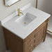 Brittany 36 Inch Single Vanity in Pecan With Single Hole Faucet White Zeus Silestone Top Backsplash