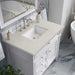 Brittany 36" Single Vanity in Bright White With Siberian Silestone Top