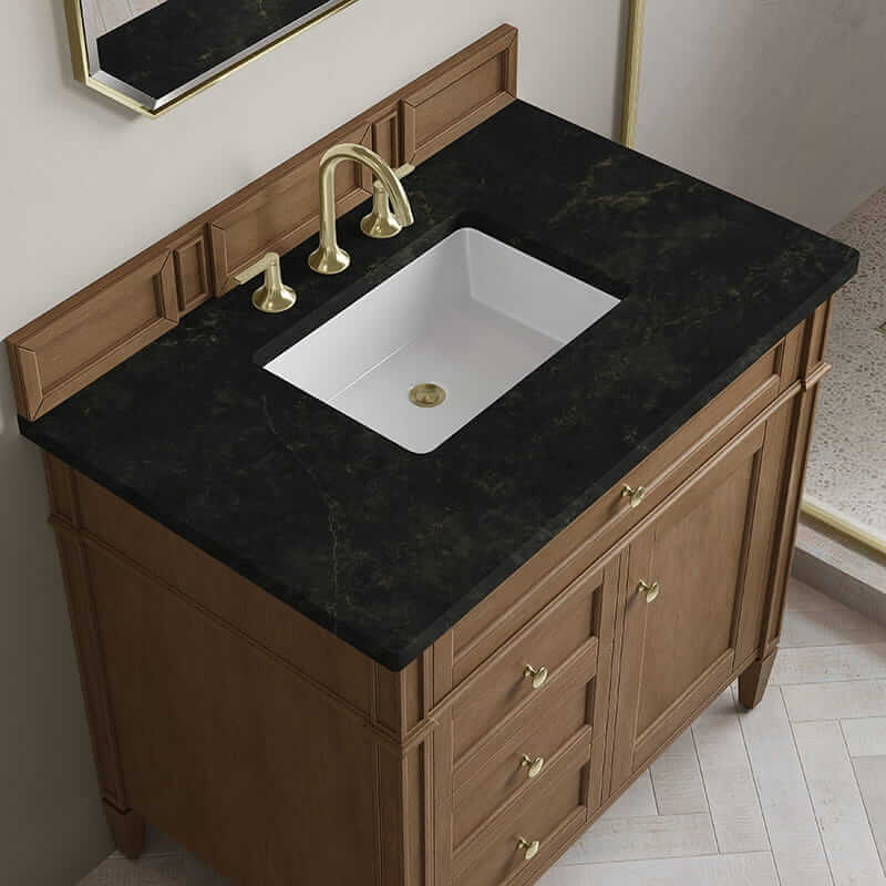 Brittany 36" Single Vanity in Pecan With Phantome Eclos Top