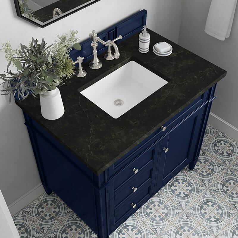Brittany 36" Single Vanity in Victory Blue With Phantome Eclos Top