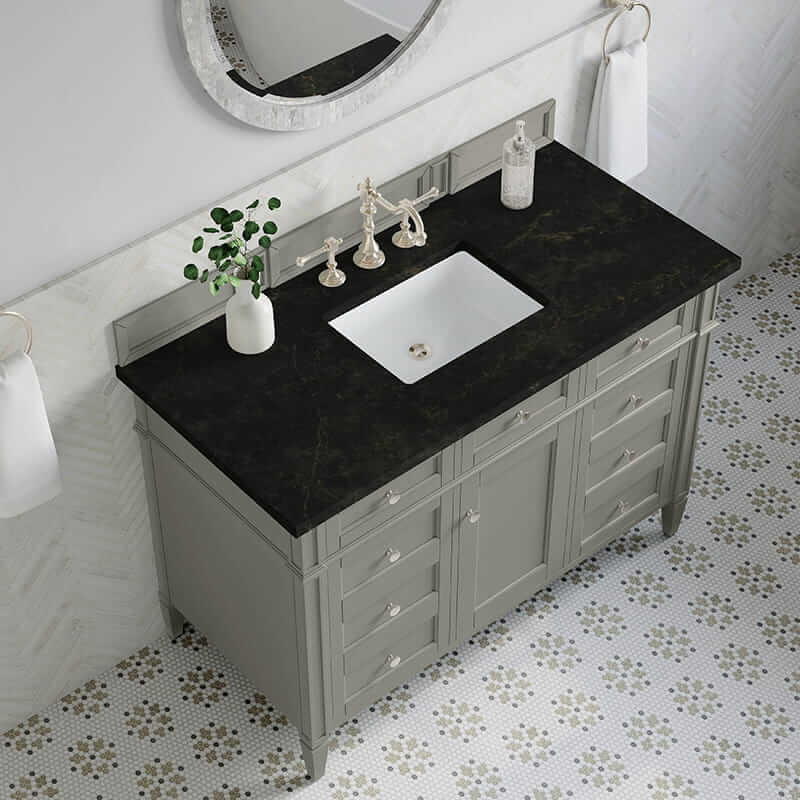 Brittany 48 Inch Single Vanity in Urban Gray With Phantome Eclos Top