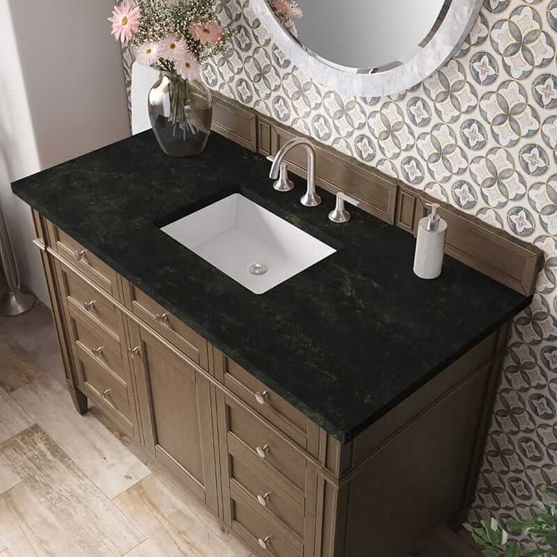Brittany 48" Single Vanity in Saddle Brown With Phantome Eclos Top