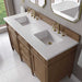 Brittany 60" Double Vanity in Pecan With White Zeus Silestone Top